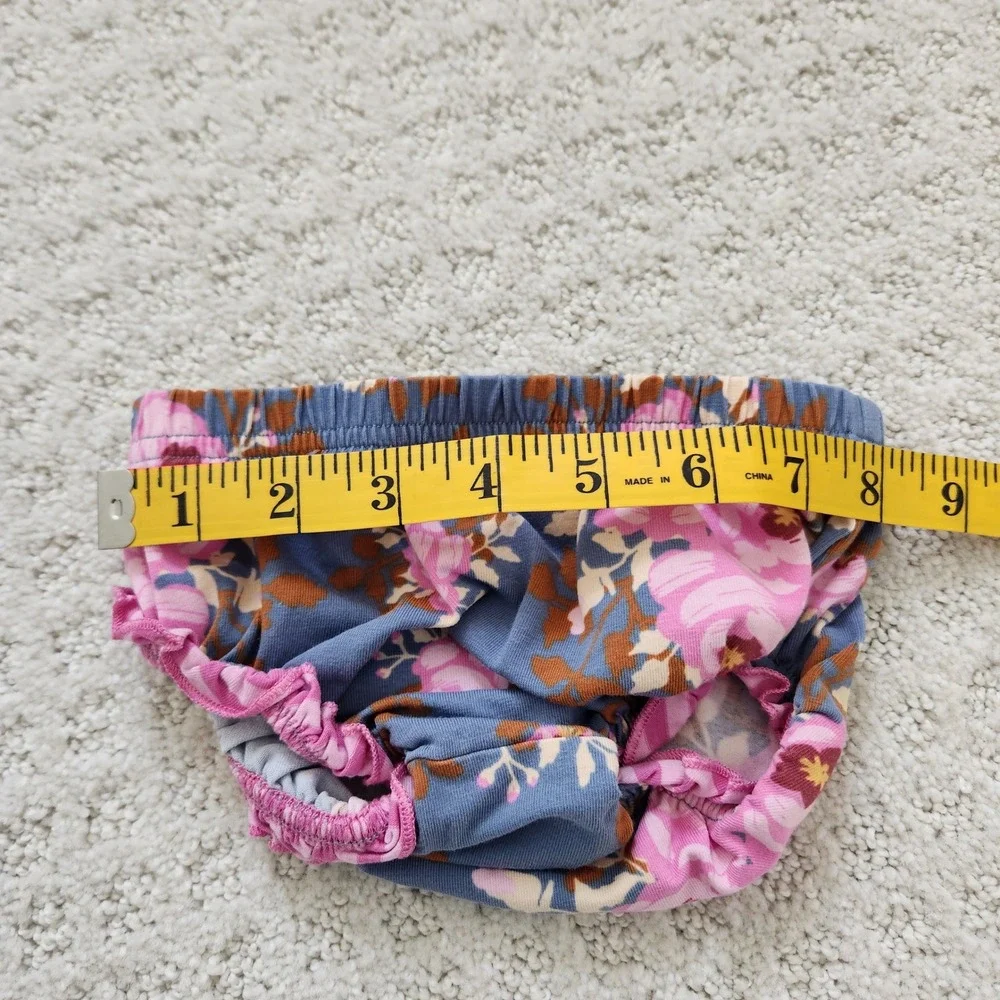 Matilda Jane Baby Girls‎ Blue Pink Floral Ruffle Diaper Cover Bloomer 6-12M